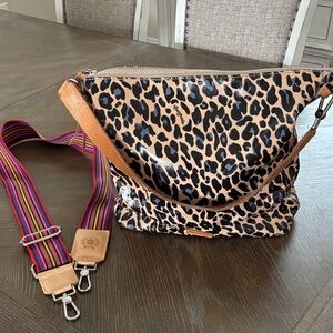 Consuela Leopard Print Women's Hobo Bag with Strap